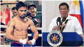 2022大選誰出馬？杜特蒂與菲律賓拳王曼尼帕奎奧（Manny Pacquiao）隔空交火（合成圖／翻攝Manny Pacquiao臉書、中央社）