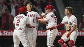 ▲大谷翔平9局下跑回致勝分。（圖／美聯社／達志影像）