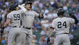 ▲史坦頓（Giancarlo Stanton）炸裂3分砲。（圖／美聯社／達志影像）