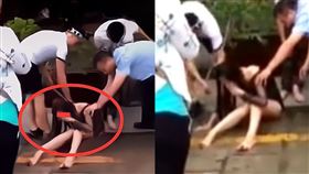 洗澡,英雄,救援,美女,糞坑