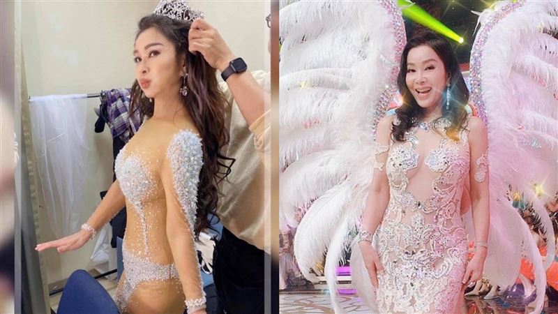 陳美鳳回顧閃鑽秀服　美胸蠻腰全都露