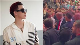 ØZI在觀眾席現場巧遇美國前總統川普。（圖／翻攝自ozifp IG）