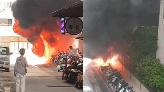 電動機車疑高溫自燃　烈焰毀19機車