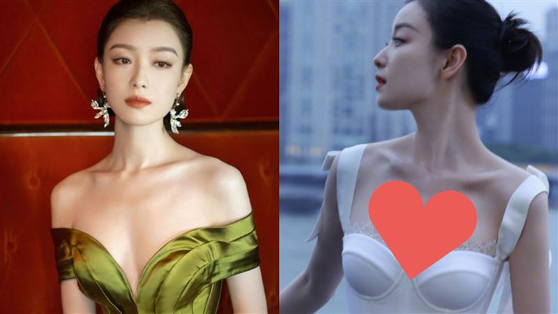 才在紅毯蹲下倒乳　她驚人排骨胸現形