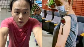  賴銘偉媽媽，將湯匙黏在手上／臉書