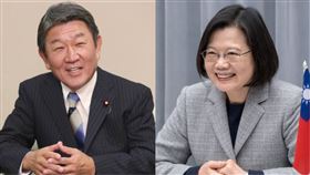 組合圖／翻攝自茂木敏充臉書、總統府提供