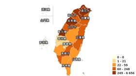 本土確診縣市分布 圖／疾管署