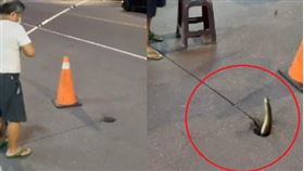 新北,瑞芳,深奧,基隆,氣孔,釣魚,馬路（圖／翻攝爆料公社）