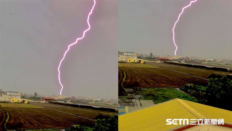 他拍下閃電瞬間　清楚一道劃過天際