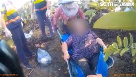 彰化社頭，芭樂園阿嬤跌傷，91歲阿嬤神救援，3警消推不動手推車