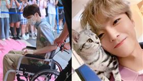 陳立農傷口感染，坐輪椅現身。微博