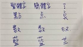 台灣人簡體字！她驚「不是這樣寫」　網笑：這也分台灣中國（圖/翻攝自Dcard）