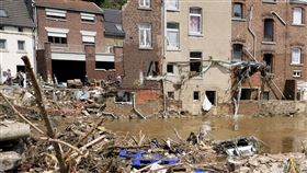 西歐，比利時，淹水（圖／達志影像／美聯社）