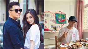 黃曉明獨自一人回老家青島探親，照片中的背景牆上則都是他跟老婆Angelababy（Baby、楊穎）的甜蜜婚紗照。微博