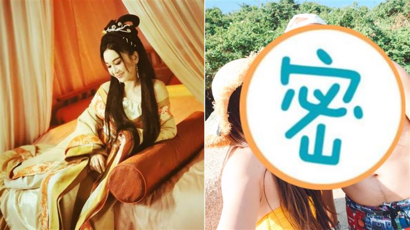 最美妲己溫碧霞　54歲拉猛男遊海邊