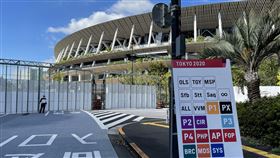 東京奧運23日登場  主場館周邊動線東京奧運將於23日登場，東奧主場館國立競技場19日起周邊擴大管制。圖為周邊動線指引。中央社記者楊明珠東京攝  110年7月19日