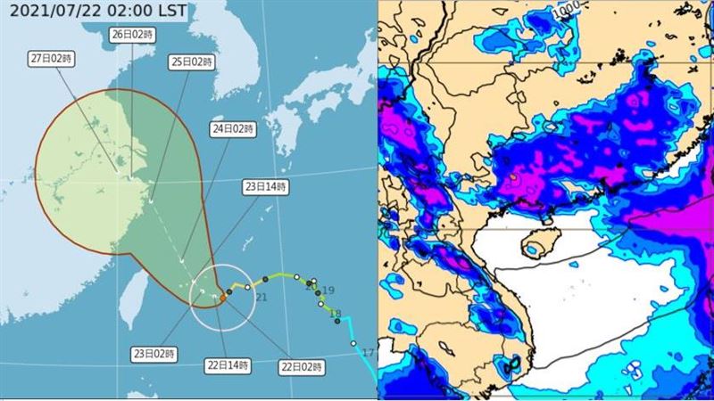 烟花北台雨彈轉涼　週日西南氣流接力