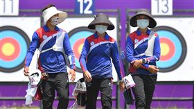 ▲東京奧運中華射箭代表隊女子選手雷千瑩、譚雅婷、林佳恩。（圖／體育署提供）