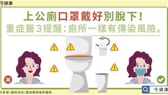 常被忽略的細節　在外如廁也需戴口罩