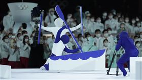 東奧「超級變變變」超神！小藍人真面目曝光（圖／美聯社／達志影像）