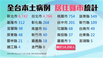 本土確診增12例 1圖看各縣市分佈