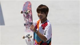 ▲堀米雄斗奪下東奧首面滑板金牌。（圖／美聯社／達志影像）