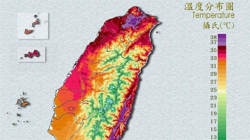 台北飆38度高溫　13縣市高溫警報