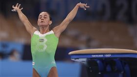 ▲丘索維金娜（Oksana Chusovitina）8度參加奧運，東奧無緣晉級跳馬決賽引退。（圖／美聯社／達志影像）