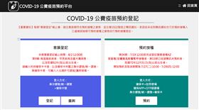 COVID-19疫苗施打意願登記與預約系統。（圖／翻攝自1922.gov.tw）