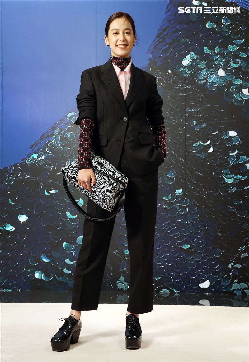 陳庭妮出席PRADA 2021秋冬男女裝系列媒體發表會。（記者邱榮吉/攝影）