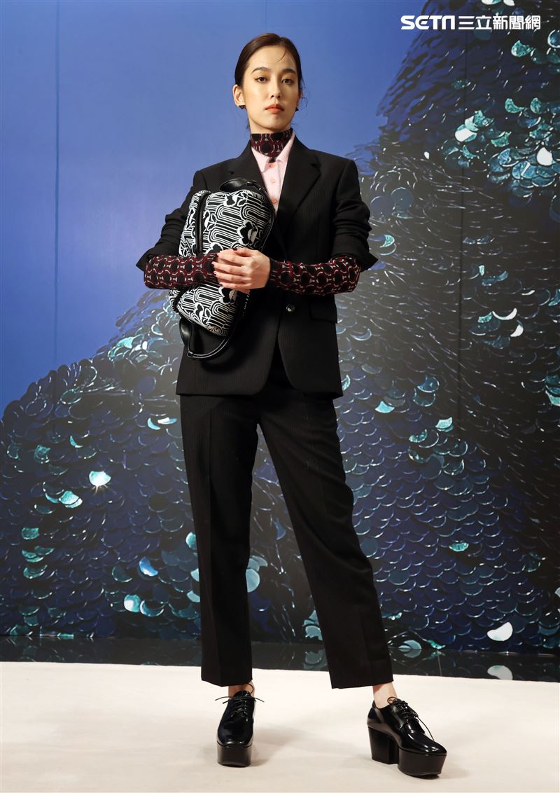 陳庭妮出席PRADA 2021秋冬男女裝系列媒體發表會。（記者邱榮吉/攝影）