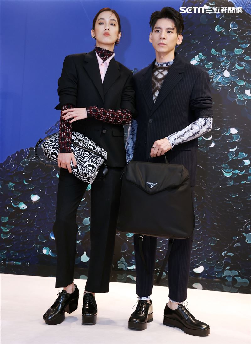 陳庭妮、林柏宏出席PRADA 2021秋冬男女裝系列媒體發表會。（記者邱榮吉/攝影）