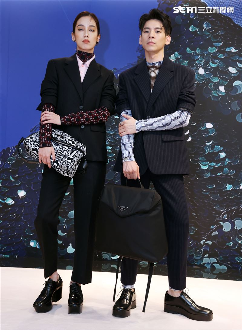 陳庭妮、林柏宏出席PRADA 2021秋冬男女裝系列媒體發表會。（記者邱榮吉/攝影）