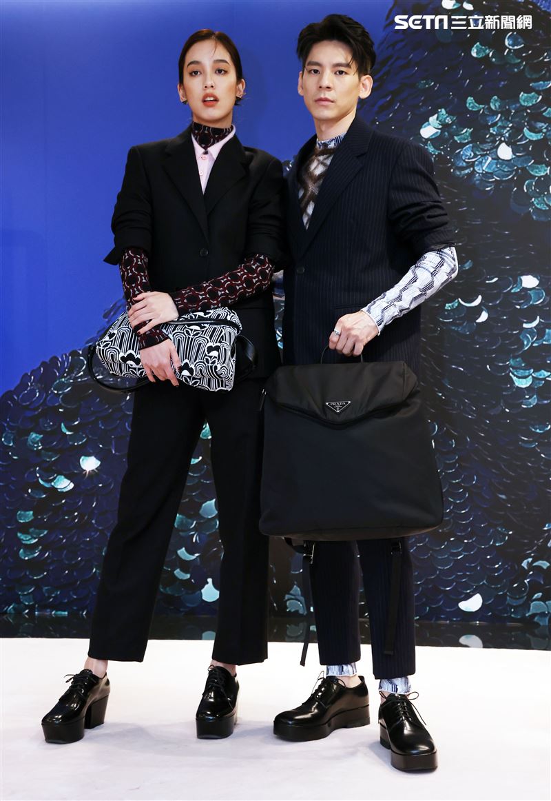 陳庭妮、林柏宏出席PRADA 2021秋冬男女裝系列媒體發表會。（記者邱榮吉/攝影）