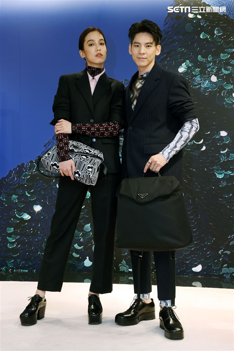陳庭妮、林柏宏出席PRADA 2021秋冬男女裝系列媒體發表會。（記者邱榮吉/攝影）