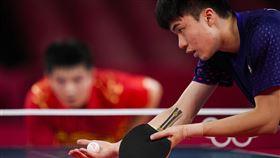 林昀儒對戰樊振東（圖／美聯社／達志影像）