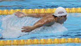 東奧游泳  王冠閎200蝶準決賽分組第6（1）「台灣蝶王」王冠閎首闖奧運，27日上午在男子200公尺蝶式準決賽，游出1分55秒52，分組排名第6。中央社記者吳家昇攝  110年7月27日