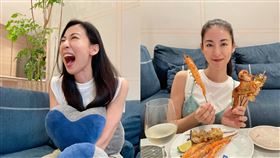  大久保麻梨子跟台灣老公在家一起看東京奧運。臉書