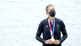 紐西蘭女將垂格（Emma Twigg）划船單人雙槳奪得金牌，並刷新奧運紀錄。（圖／路透社／達志影像）