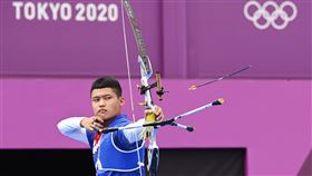 ▲中華射箭代表隊選手湯智鈞闖進銅牌戰。（圖／美聯社／達志影像）