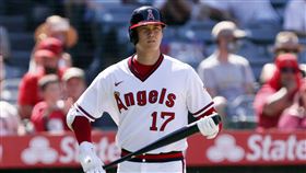 ▲大谷翔平二壘安打，打回球隊唯一分數。（圖／美聯社／達志影像）