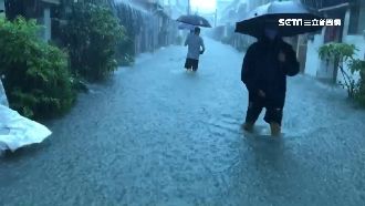 雲林傳災情！暴雨湧民宅內水淹小腿肚