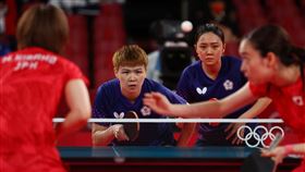台灣桌球女團鄭先知／陳思羽。（圖／路透社／達志影像)