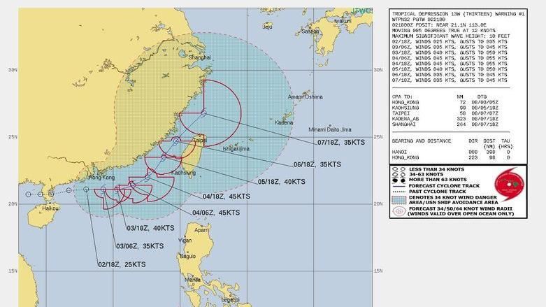 9號颱醞釀中　美軍：估穿越台灣海峽