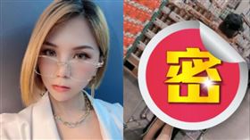 蕾菈身穿緊身洋裝，一轉身，背後的裙擺開衩到臀部，還大露美背，性感指數破表。（圖／翻攝自蕾菈IG） 