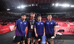 ▲東京奧運台灣桌球隊莊智淵陳建安林昀儒。（圖／體育署提供）