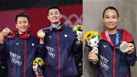 戴資穎、「麟洋配」王齊麟、李洋（圖／體育署提供）