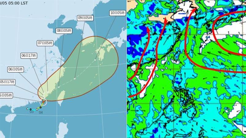 暴風圈進台灣海峽　2路徑走向成關鍵