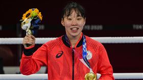 拳擊女子羽量級金牌的日本選手入江聖奈。圖／路透社／達志影像