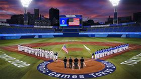 ▲東京奧運韓國與美國隊準決賽賽前儀式。（圖／美聯社／達志影像）